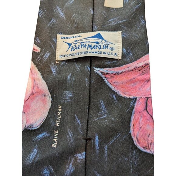 Vintage 1994 Ralph Marlin Necktie Blaine Helman Art Pink Pig Neck Tie Novelty - Picture 3 of 5